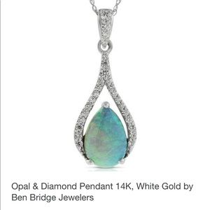 NWOT Opal and diamond necklace from Ben bridges